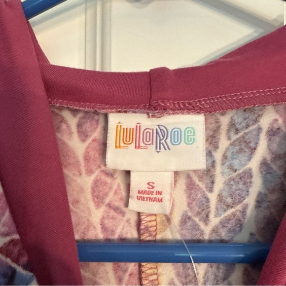 NWT LuLaRoe Small  Amber Lightweight Hoodie Unicorn Multicolor Pink - Picture 6 of 9